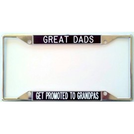Great Dads.Get Promoted to Grandpa-Black-License Plate Frame for Bottom tab Holders