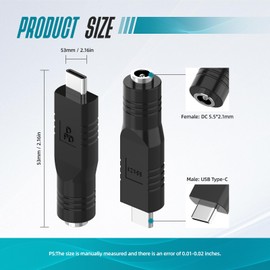 Hilictokt 2 Pack Starlink Mini Cable Adapter USB C Converter Male to DC Female Power Cable Adapter for Starlink Mini Accessories, Work with 20V/65W+ Type-C PD Source