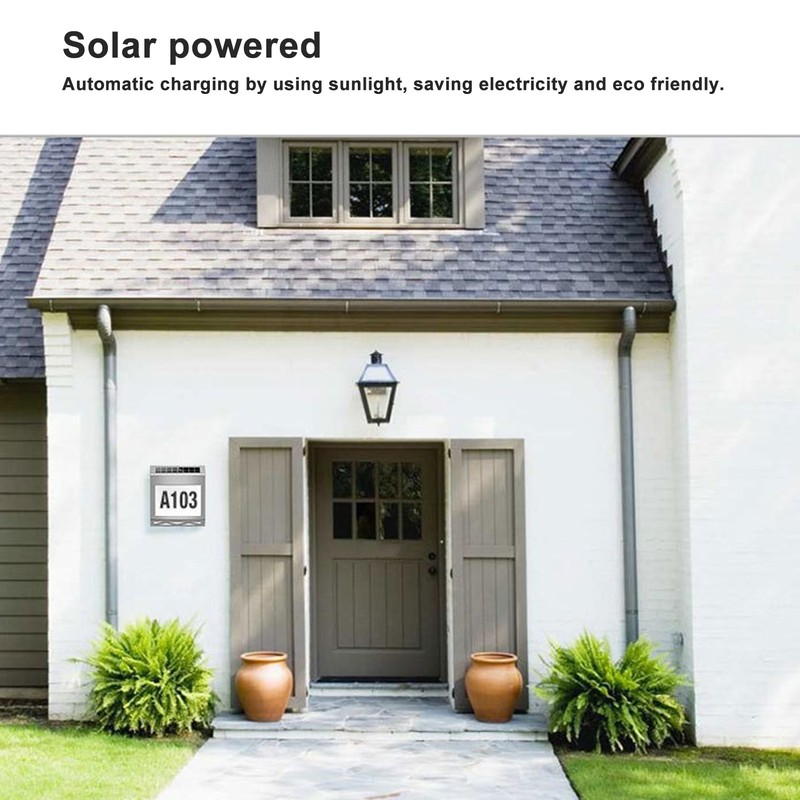 Solar Light House Sign LED Waterproof Wall Mounted Solar Address