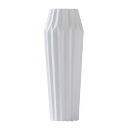 White Ceramic Vases Flower for Home Décor Modern Boho Vase for Living Room Pampas Floor Tall Geometric Vase (8.9in) (WhiteA)
