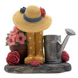 Wowser Flower Garden Figurine, Featuring Boots and a Hat, Farmhouse Décor, 6 Inches