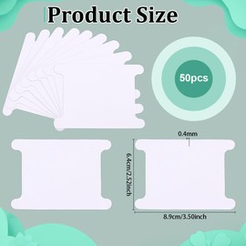 PH PandaHall 50 Stück Weißes Papier Spulen Floss Spulen Flache Spule Bobbin String Spule Farbband Aufbewahrung Organizer Papierfaden Spulen Karte Fadenhalter für Stickerei Kreuzstich Craft DIY Sewing