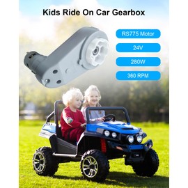 2PCS 24 Volt RS775 Kids Ride On Car Gearbox, 18V-24V Children Electric Car Gearbox High Speed DIY Upgrade Power Wheel for Children Ride On Toys