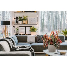 Lamela Magnolia Jumper Eco Planter (+ 30% Wood) Diameter 16 cm, Colour: Eco Grey | Flower Pot for Flowers and Plants Planter in Plastic Vanage + 30% Wood