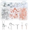 260 Pcs Push Pins Set 5 Styles Clear Thumb Tacks