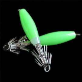 POFET Pack of 10 Luminous Octopus Squid Jig Hook, Artificial Bait, Fishing Lure, Metal Wobbler Swimbait, Fishing Lure, Spinner Bait for Saltwater, Freshwater Trout