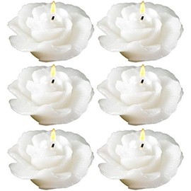 Biedermann & Sons Rose-shaped Floating Candles In White, Pack of 12