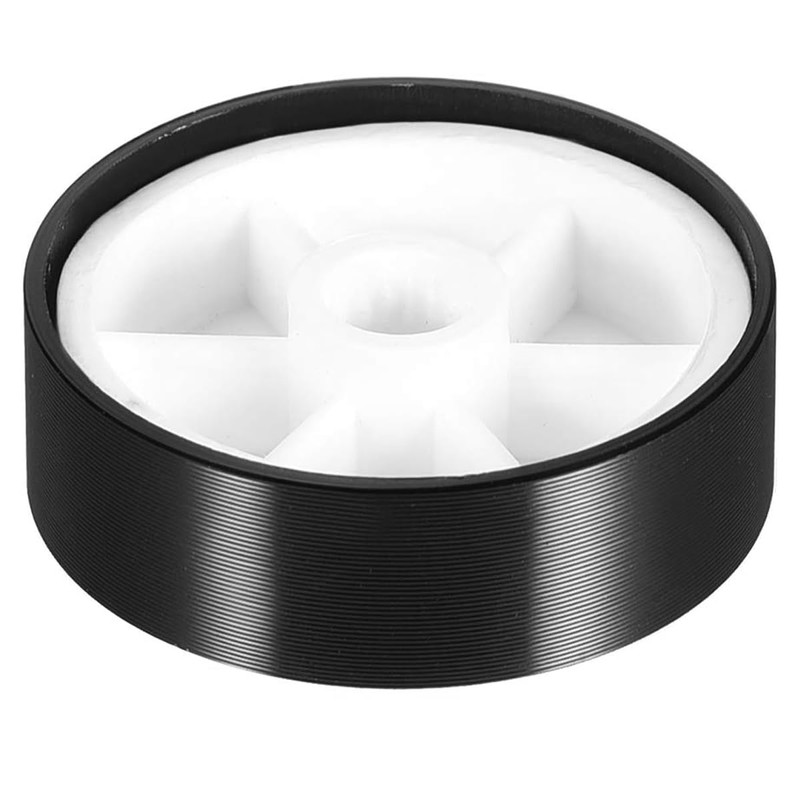 Sarini 2 Pieces Potentiometer Knob Knurled Shaft Black Aluminium Smooth