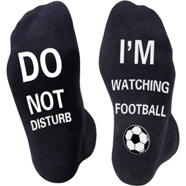 Muccp If You Can Read This Bring Me Coffee Tacos Socks for Women Family Gifts Funny Sock (Black-football)