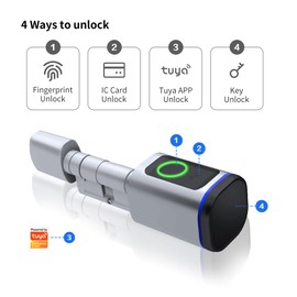 Intelligent Door Locks Fingerprint IC Card Key Cell Phone Application Household Intelligent Electronic Locks Applicable to Wooden Iron Security Door