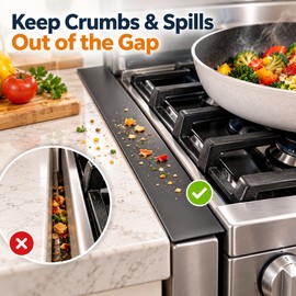 Silicone Stove Gap Covers for Kitchen – 2-Piece Heat-Resistant Gap Guards for Cleaner Stovetop & Counter Spaces