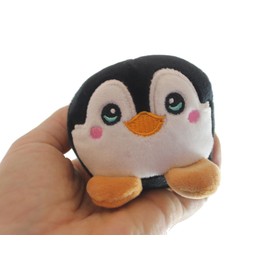 Curious Minds Busy Bags 1 PENGUIN Cute Ball Plush Stuffed Animals- Adorable Mini Plushie Stuffie - Cat, Dog, Frog, Panda, Sloth, Giraffe, Penguin (1 PENGUIN)