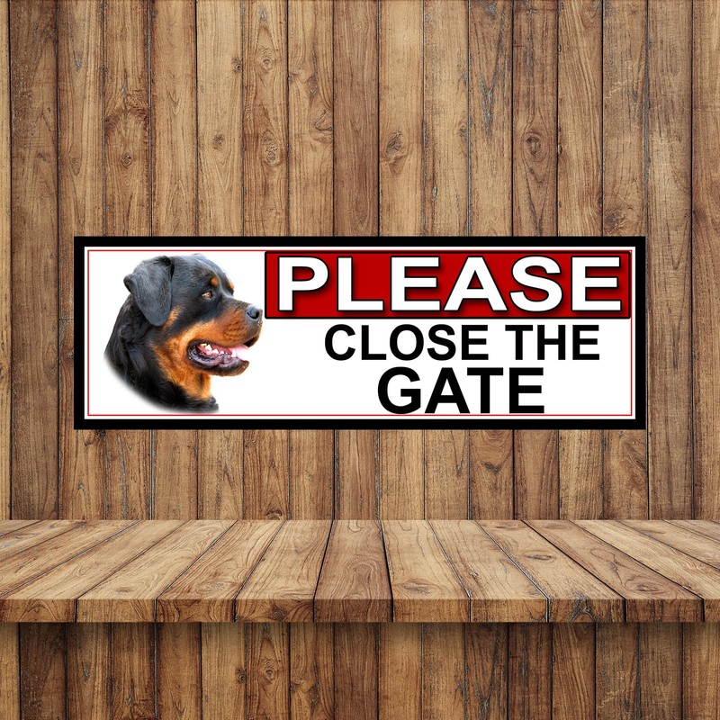 SHAWPRINT Rottweiler PLEASE CLOSE THE GATE METAL GATE SIGN 266mm