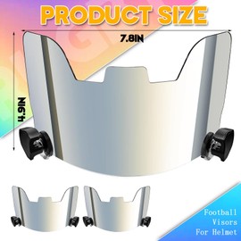 Xuhal 2 Pcs Football Visor for Youth Adult Football Helmet Visor Lacrosse Helmet Eye Shield Eye Protection for Sport(Silver)