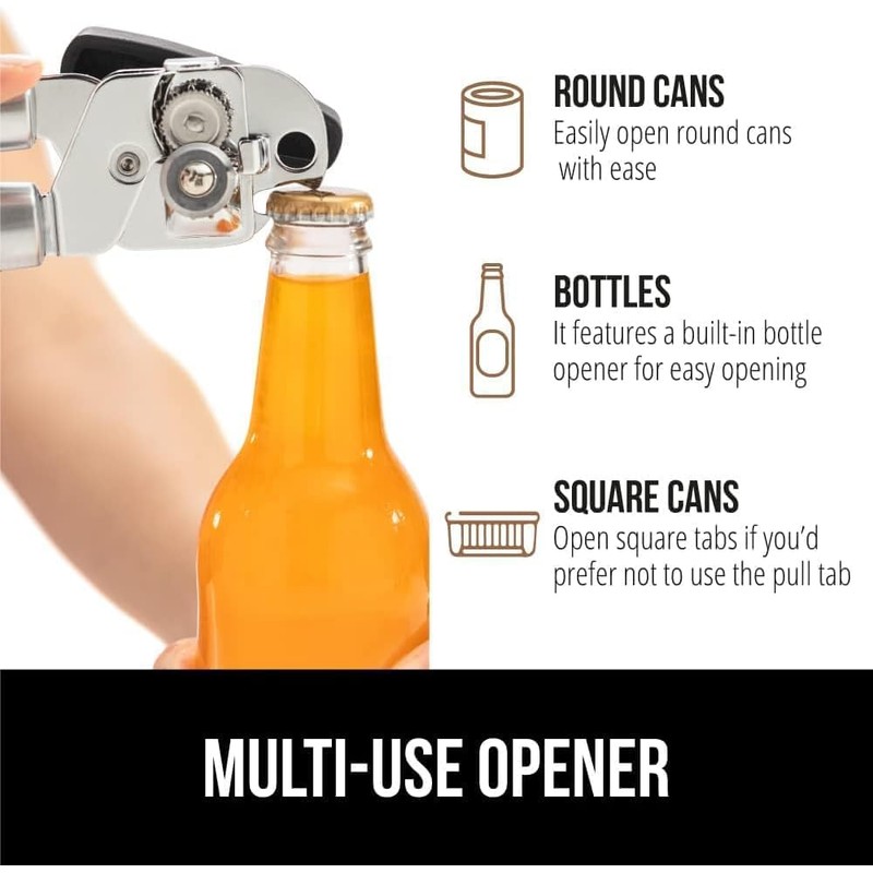Multifunctional Stainless Steel Manual Can Opener and Bottle Opener, Heavy