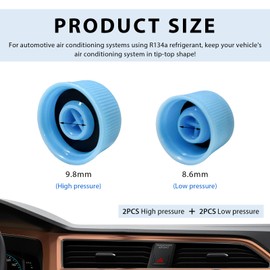 MUQIDA 4PCS Replacement Valve Caps for Car Air Conditioning, Leakproof R134a A/C System Charging Port Cover, Vehicle Air Conditioner High and Low Pressure Valve Cap Dustproof Cover