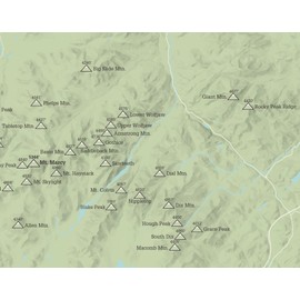 Adirondack High Peaks Map 11x14 Print (Sage)