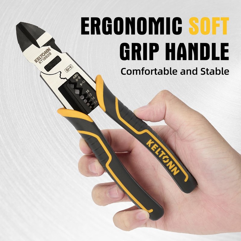 Fancytool Multi-Function Diagonal Pliers, 8-inch 4-in-1 Cr-V Steel Heavy Duty