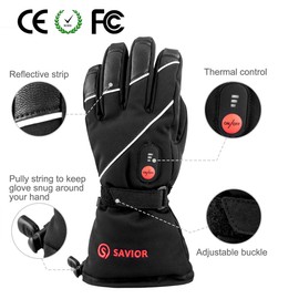 Savior Heated Gloves for Men Women, Rechargeable Electric Heated Gloves,Heated Skiing Gloves and Snowboarding Gloves