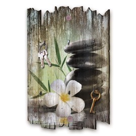 Kreative Feder Innere Ruhe HSB087 Designer Key Rack Hook Rack Country House Style Shabby Wooden 30 x 20 cm