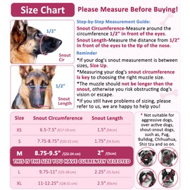 LUCKYPAW Soft Muzzle for Medium Large Sized Dogs Beagle Labrador German Shepherd, Dog Muzzle to Prevent Biting Chewing, Adjustable Breathable Mouth Guard for Grooming Walking Training(Hot Pink, M)