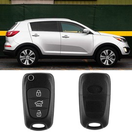 Key Fob Case Replacement - 3 Button Flip Folding Car Key Case Cars Fob Case Cover Remote Control Key Case Shell Compatible with i20 i30 i35 iX20 iX35