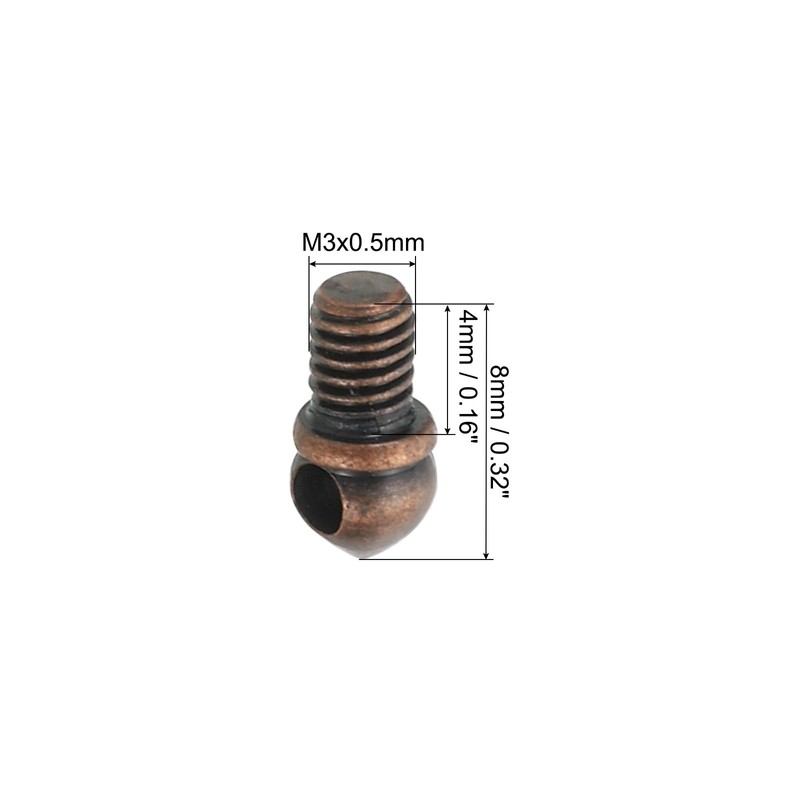 PATIKIL M3x0.5 Eye Bolts, 50 Pack Screw Hook Loop Ring