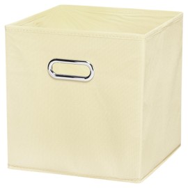 PATIKIL Foldable Storage Cube Bins, Fabric Storage Bins Cube Organizer with Handle for Home Bedroom Shelf Closet Organization, Beige (10"x10"x10")