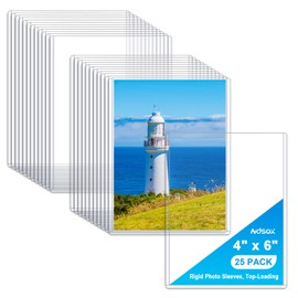 Ndsox 25 Pack 4" x 6" Rigid Print Protectors Rigid Picture Photo Sleeves Clear Hard Plastic Sheet Protectors Top-Loading Photocard Holders Page Sleeves for Paper, Photos, Postcards, Game Trading Cards