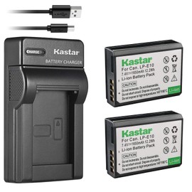 Kastar Battery (X2) & Slim USB Charger for Canon LP-E10, LC-E10 and EOS 1100D, 1200D, T3, T5, Kiss X50, X70 DSLR Cameras & LPE10 Grip