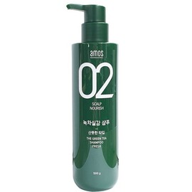 Amos Green Tea Realistic Refreshing Type Shampoo for Oily Hair 500g Large Capacity Scalp Trouble Acne Care / 아모스 녹차실감 산뜻한 타입 지성 모발용 샴푸 500g 대용량 두피트러블 여드름케어