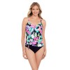 Shapesolver Women's Standard Side Ring Tankini, Mystic Tropic