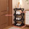Bamboo Vertical Shoe Storage Organizer,Installation-Free and Foldable Bamboo Shoe Rack