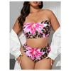 SOLY HUX Plus Size Bandeau Bikini Sets for Women Leopard