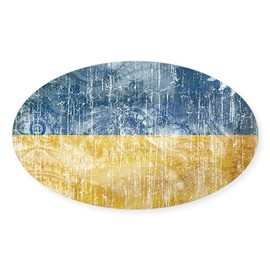 CafePress Ukraine Flag Oval Car Bumper Sticker(10-Pack)
