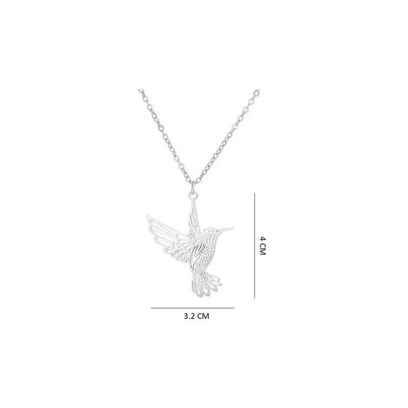 Jextech Collar Para Dama Pajaro Colibri Detallado Vintage Acero Inox