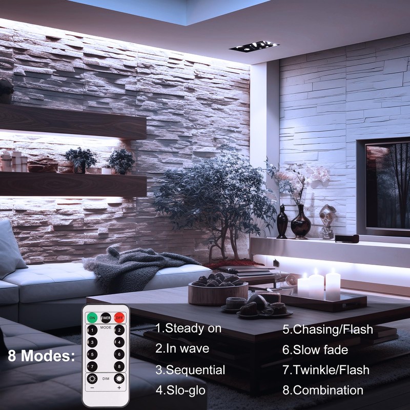 echosari LED Strip Lights Battery Operated 9.8ft 90 LED Strip