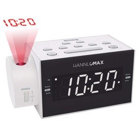 HANNLOMAX HX-109CR PLL FM Radio, Clock with Dual Alarm, Time Projection, 1.2 inches LED Display, USB Port for 1A Charging, Aux-in, AC/DC Adaptor Included. (White)