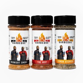AC BARBEQUE TRIO SEASONING SET - The MVP, Midnight Smoke, Lemon Stepper BBQ Rubs Variety Spice Pack for Steaks, Chicken, Pork, Veggies, Wings, Burgers, Snacks - 3 x 5.2oz Bottles