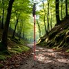 EAS one mount 4-stage adjustable length hiking stick trekking pole 110cm red