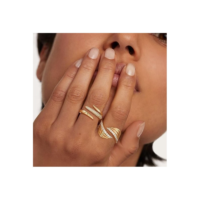 Jenosy 18k Gold-Plated Gold Rings, Gold-plated