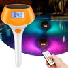 Upgraded Solar-Powered Digital Pool Thermometer Floating Pool Lights with Backlit
