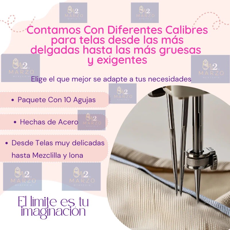 Agujas Beka Para Collaretera Uy128gas Paquete Con 50 Pz 16/100