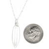LGU Sterling Silver Surfboard Charm with Thin Singapore Chain Necklace