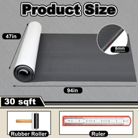 Tinideya Boat Flooring EVA Foam 94'' x 47" Boat Decking Non Slip Marine Camo Self Adhesive Carpet with Roller Ruler for Kayak Yacht Motorboat(Texture, Dark Gray)