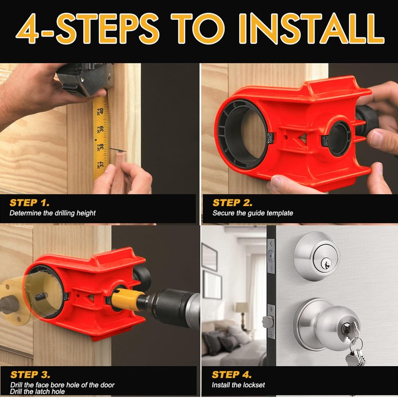 FTVOGUE Door Lock Installation Set Door Lock Hole Saw Kit