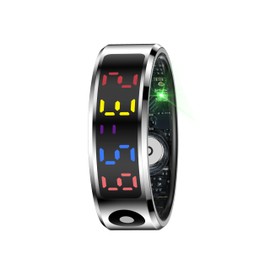 ZiCOWAY R12 Color Display Screen Smart Ring for Men Women,5ATM Waterproof Fitness Tracker with 24/7 Heart Rate/Sleep/Steps Detection,Medical Grade Metal Case,Compatible with iOS and Android