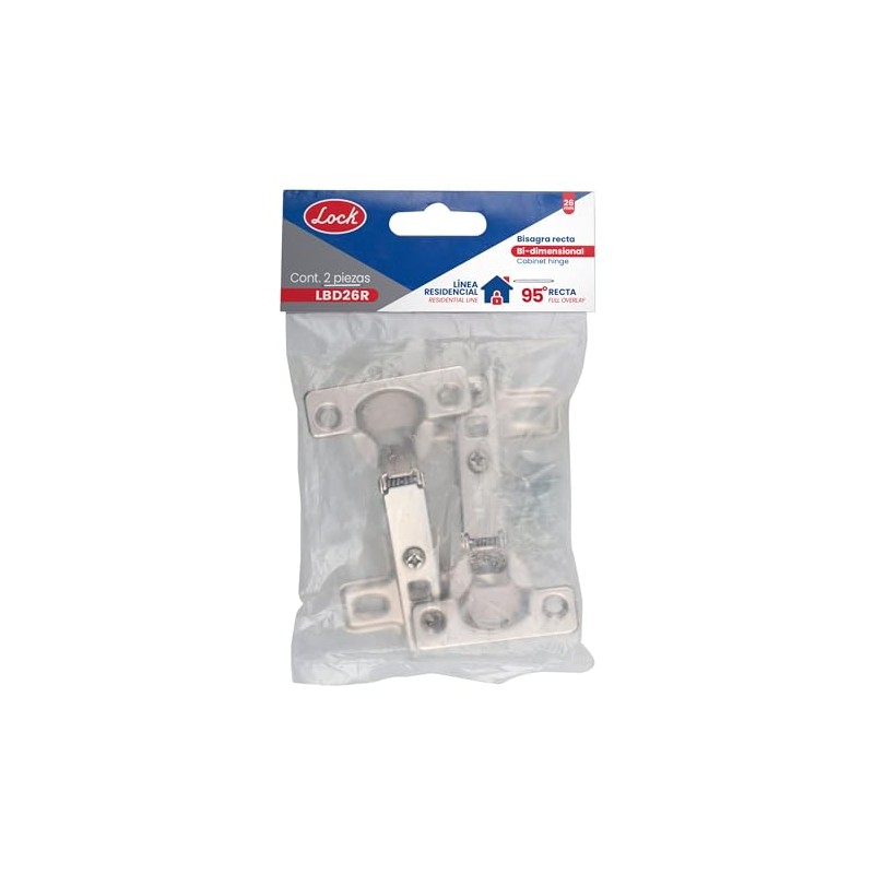 Lock LBD26R Bisagra recta bidimensional 26 mm