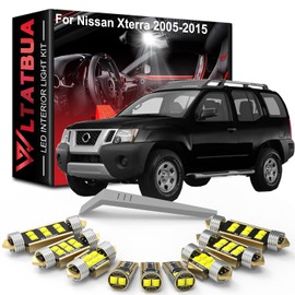 LED Interior Light Kit Package Replacement for Nissan Xterra 2005-2008 2009 2010 2011 2012 2013 2014 2015, Super Bright 6000K White License Plate Bulbs + Install Tool