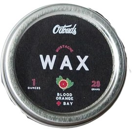 O'Douds Mustache Wax - Daily Natural Moustache & Beard Styling with a Firm Hold, Natural Shine - Plant-Based, Vegan Ingredients for Grooming, Shaping, & Conditioning, Blood Orange & Bay Scent, 1 oz.